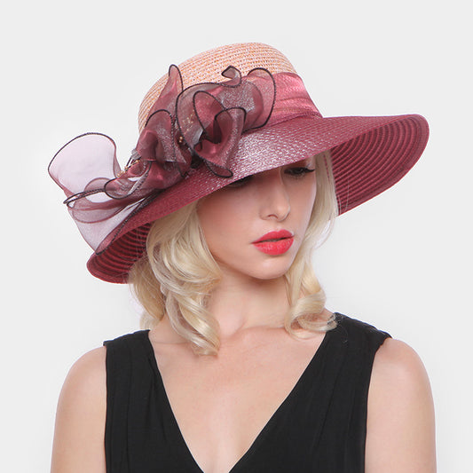 HATEGORY Bow Paper Braid Rounded Hat