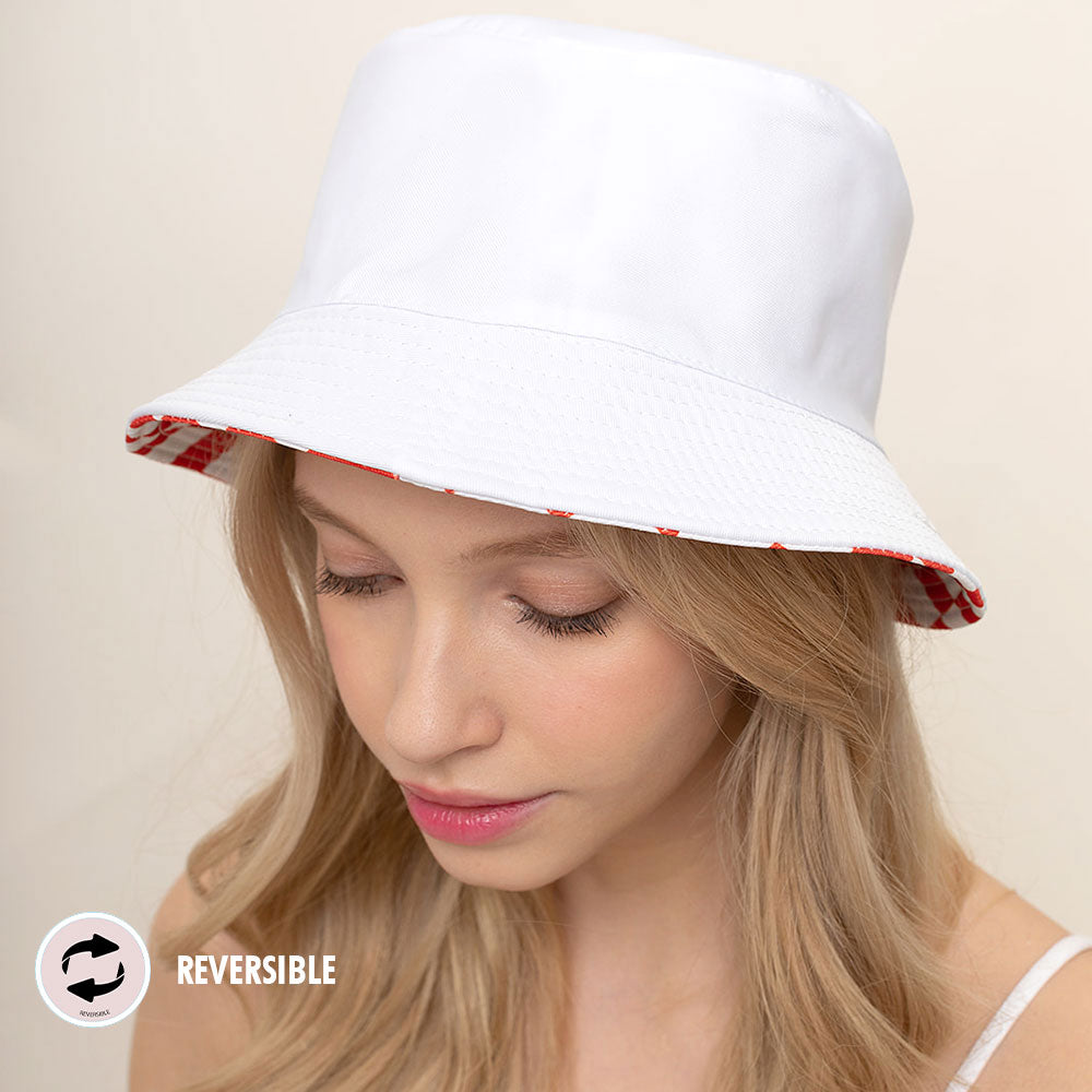 HATEGORY Reversible Checkerboard Bucket Hat