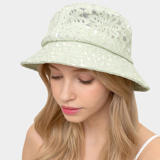 HATEGORY Floral Lace Bucket Hat