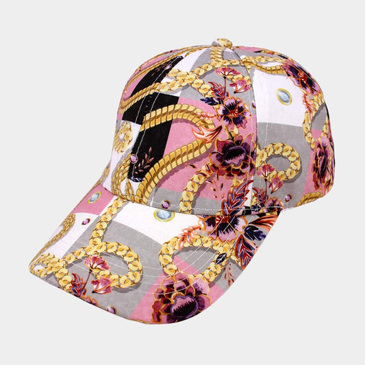 HATEGORY Chain Flower Patterned Baseball Cap