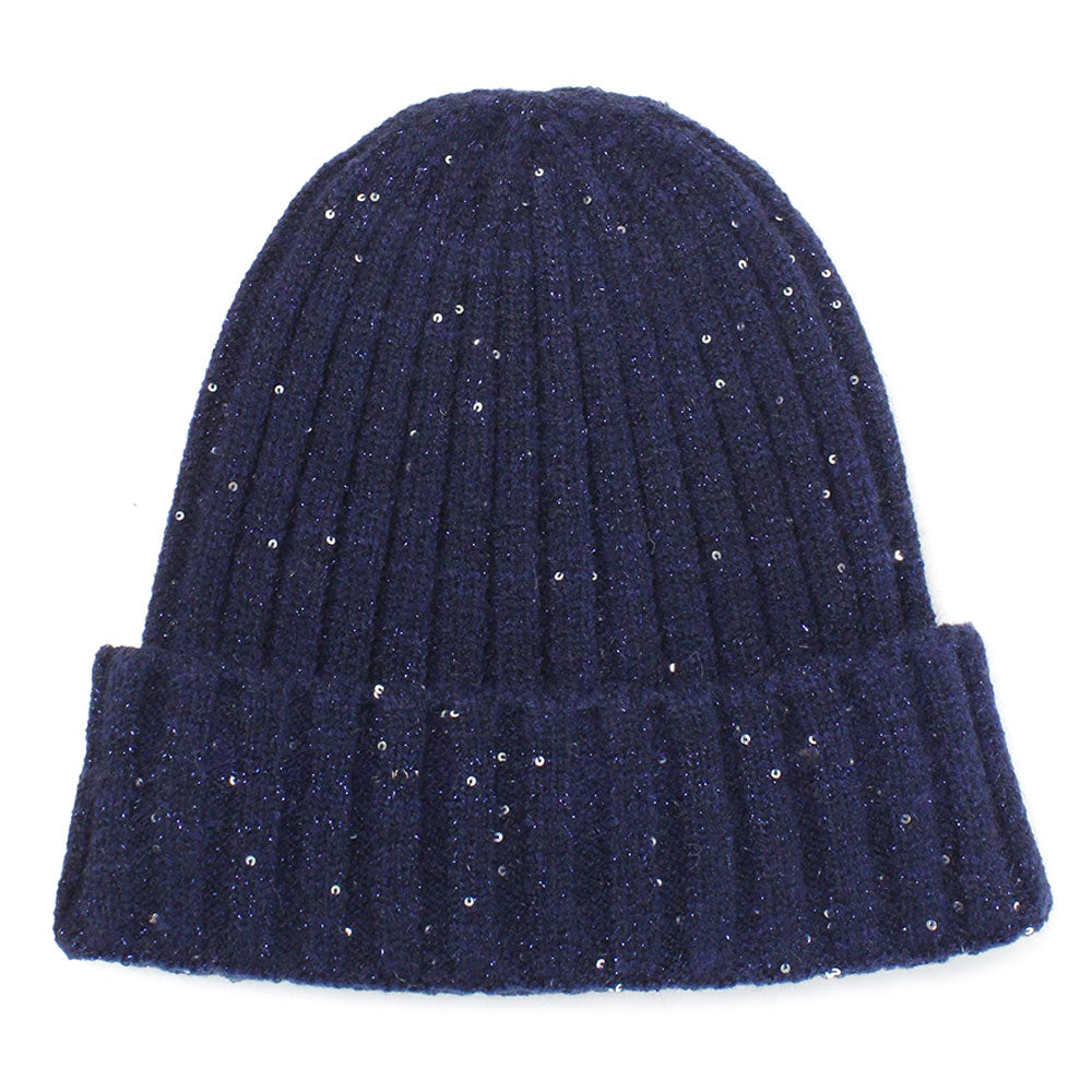 HATEGORY Sequin Knit Beanie Hat