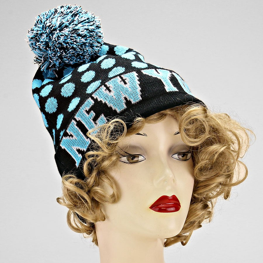 HATEGORY "New York" Acrylic Pom Beanie