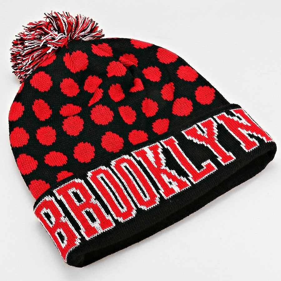 HATEGORY "Brooklyn" Acrylic Pom Beanie