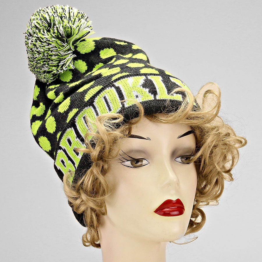 HATEGORY "Brooklyn" Acrylic Pom Beanie