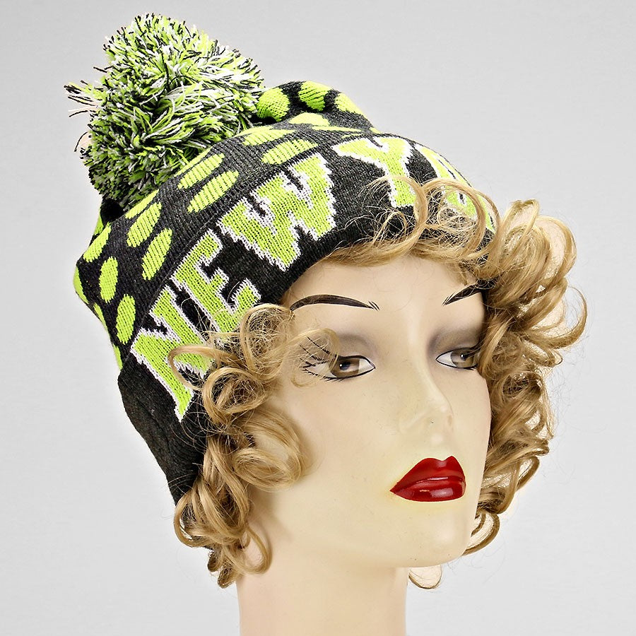 HATEGORY "New York" Acrylic Pom Beanie