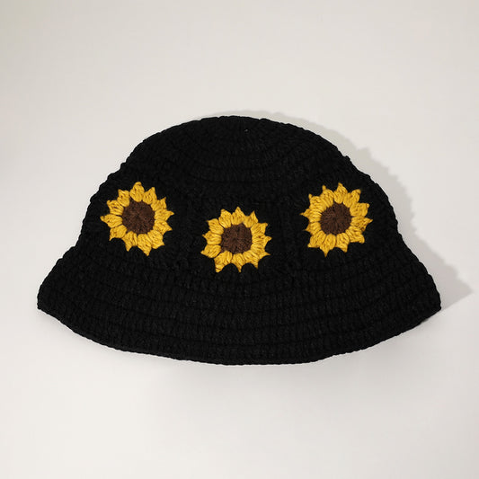 HATEGORY Sunflower Crochet Bucket Hat