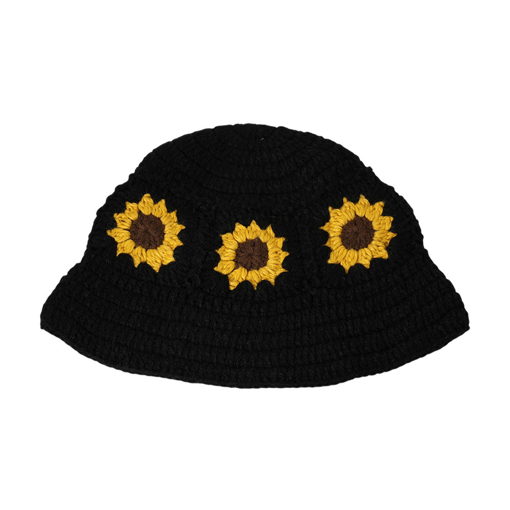 HATEGORY Sunflower Crochet Bucket Hat