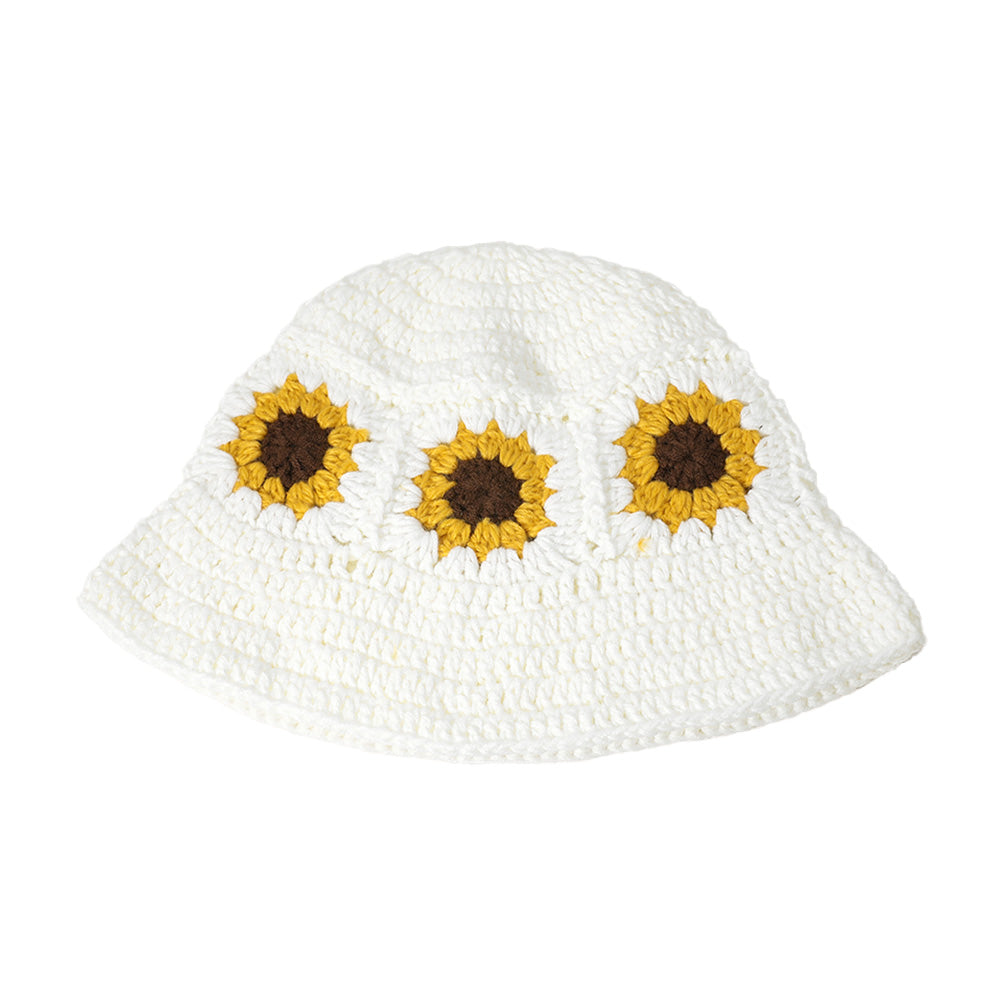 HATEGORY Sunflower Crochet Bucket Hat