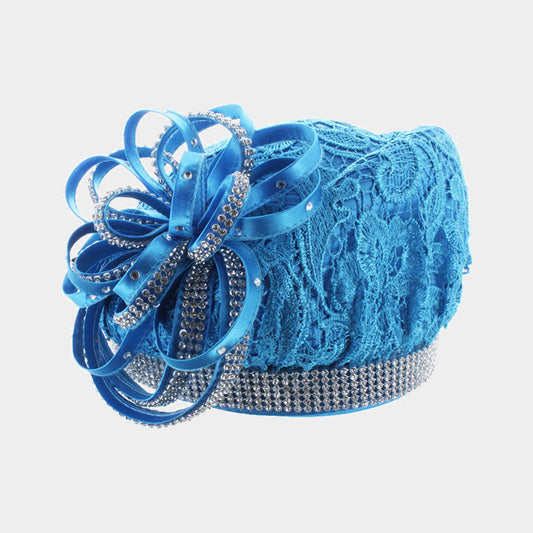 HATEGORY Ribbon Bow Lace Beret Hat