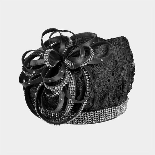 HATEGORY Ribbon Bow Lace Beret Hat