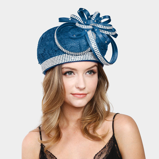 HATEGORY Ribbon Bow Lace Beret Hat