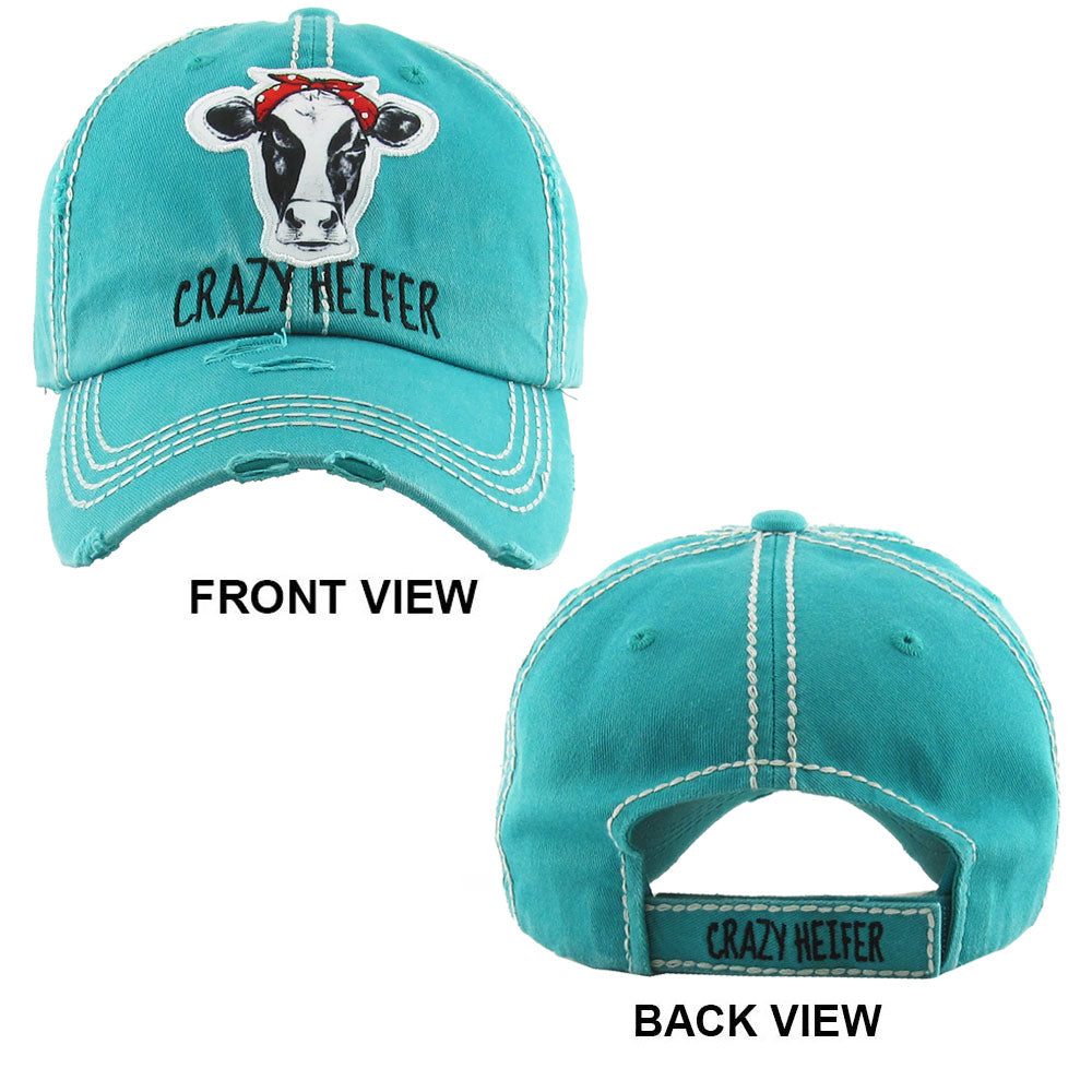 HATEGORY CRAZY HEIFER Vintage Baseball Cap