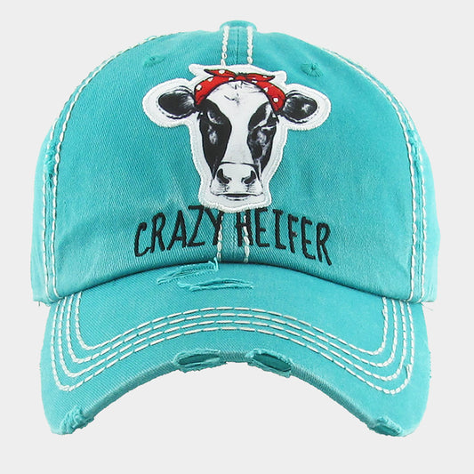HATEGORY CRAZY HEIFER Vintage Baseball Cap