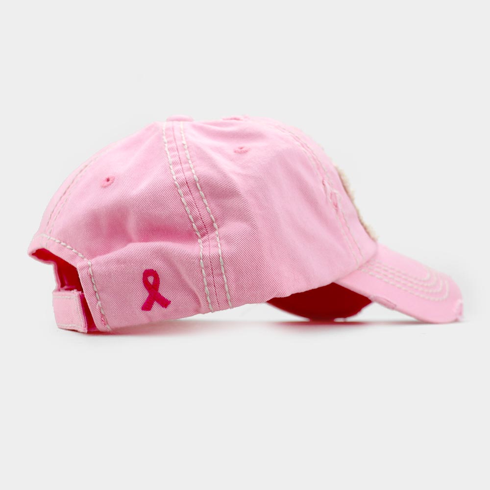 HATEGORY This Is My Fight Hat Message Pink Ribbon Accented Vintage Baseball Cap