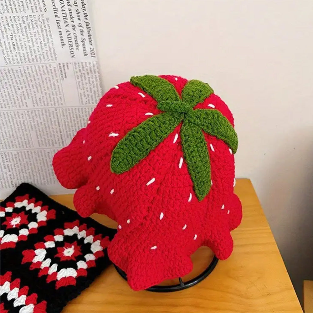 HATEGORY Crochet Strawberry Bucket Hat