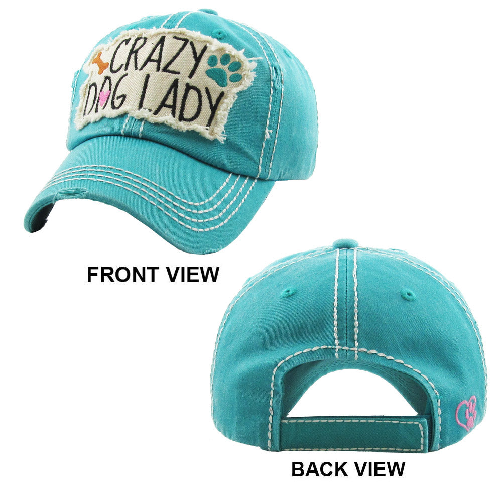 HATEGORY Crazy Dog Lady Vintage Baseball Cap