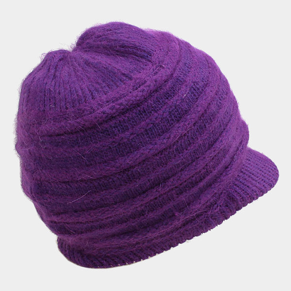 HATEGORY Acrylic Rabbit Hair Visor Hat