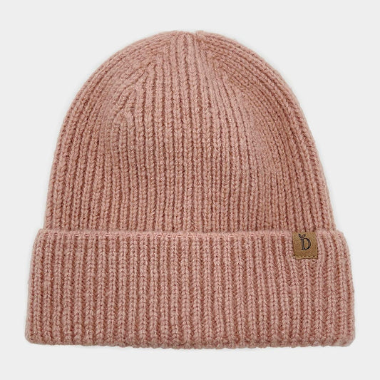HATEGORY Ribbed Knit Cuff Beanie Hat