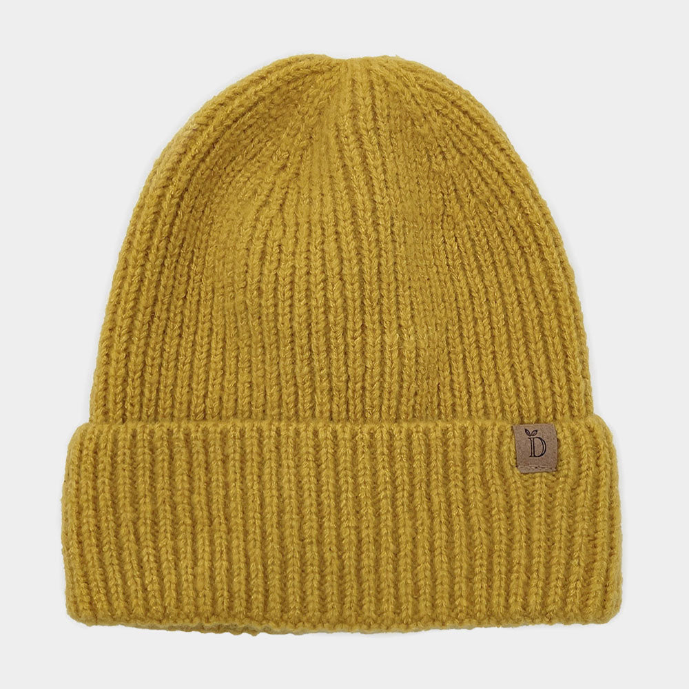 HATEGORY Ribbed Knit Cuff Beanie Hat