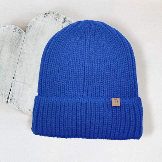 HATEGORY Solid Ribbed Cuff Beanie Hat