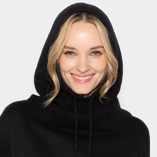 HATEGORY Solid Knit Drawstring Snoodie