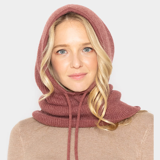 HATEGORY Solid Knit Drawstring Snoodie