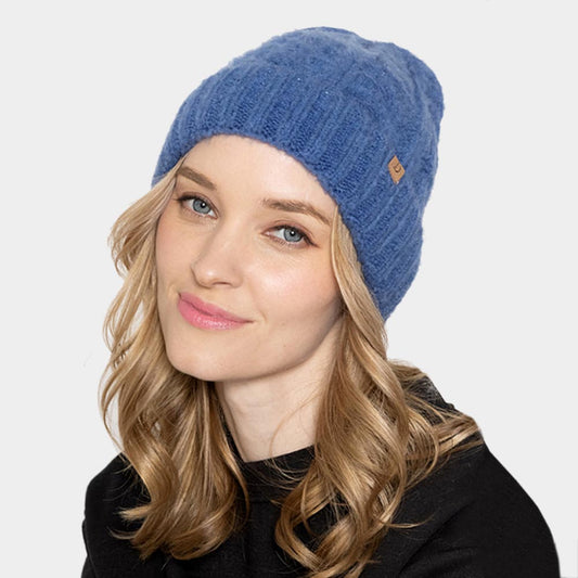 HATEGORY Cable Knit Cuff Beanie Hat