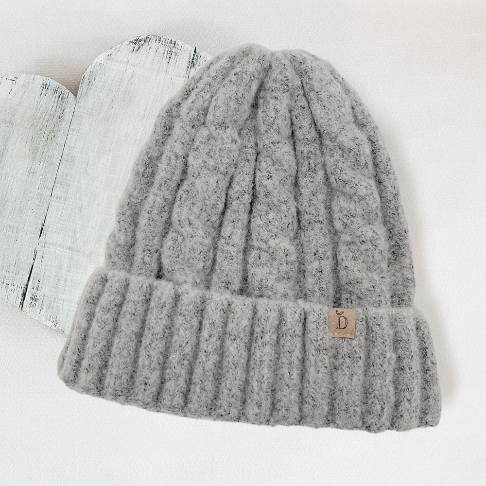 HATEGORY Cable Knit Cuff Beanie Hat