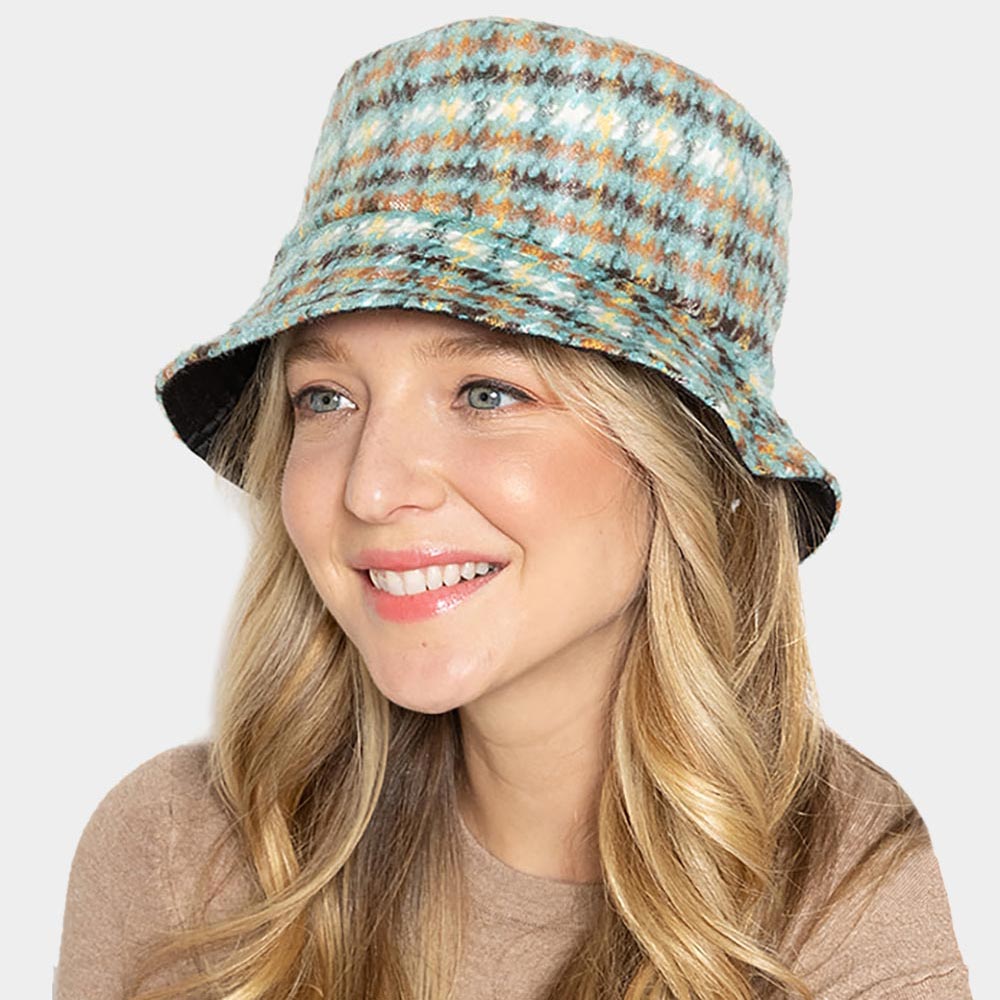 HATEGORY Plaid Check Patterned Bucket Hat