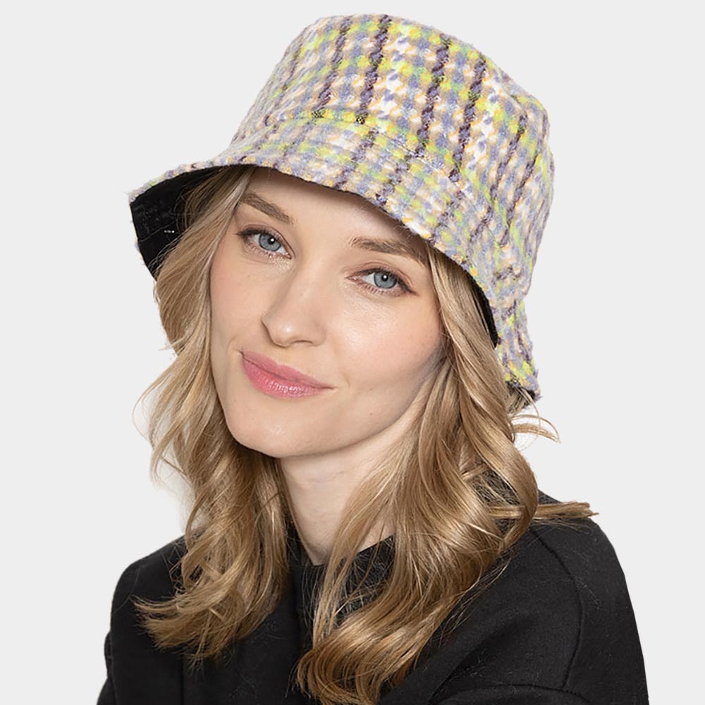 HATEGORY Plaid Check Patterned Bucket Hat