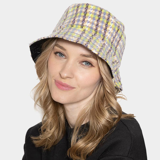 HATEGORY Plaid Check Patterned Bucket Hat