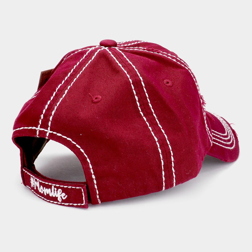 HATEGORY mom life Leopard Pattern Detail Vintage Baseball Cap