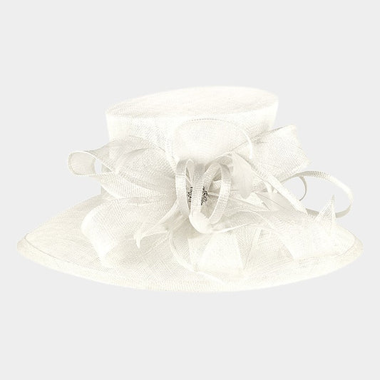 HATEGORY Curly bow sinamay hat