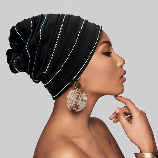 HATEGORY Bling Accented Turban Hat