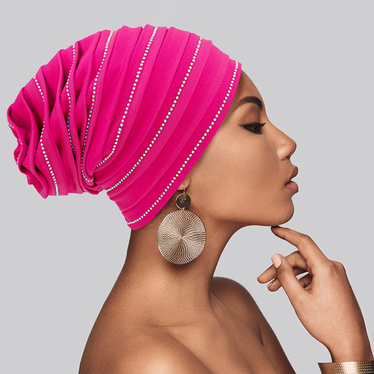 HATEGORY Bling Accented Turban Hat