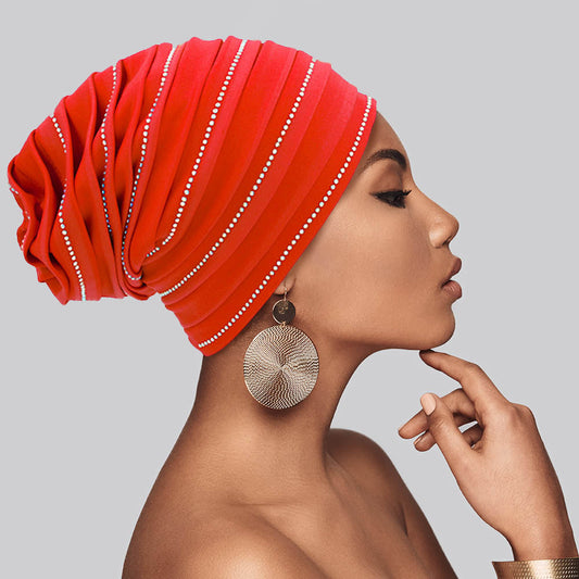 HATEGORY Bling Accented Turban Hat
