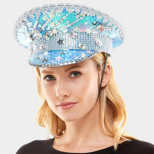 HATEGORY Star Pointed Sequin Bling Hat