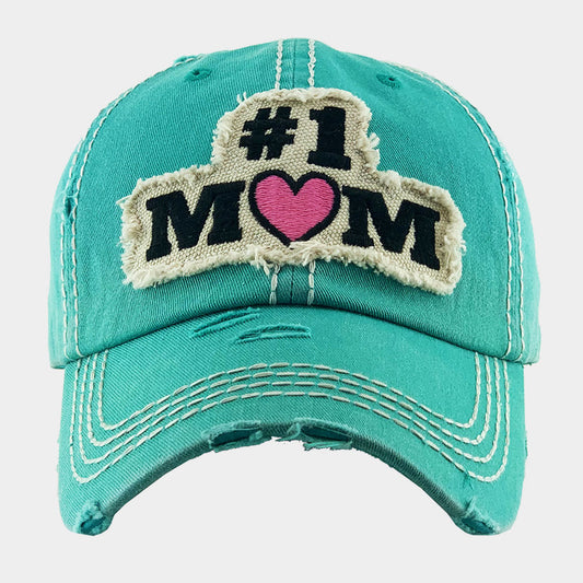 HATEGORY #1 MOM Heart Vintage Baseball Cap