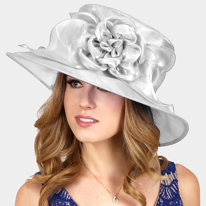 HATEGORY Small brim organza flower hat