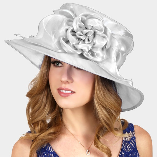 HATEGORY Small brim organza flower hat