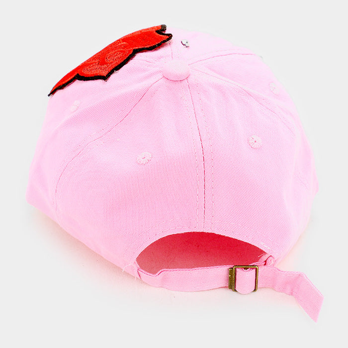HATEGORY Bling Flower Patch Denim Baseball Cap