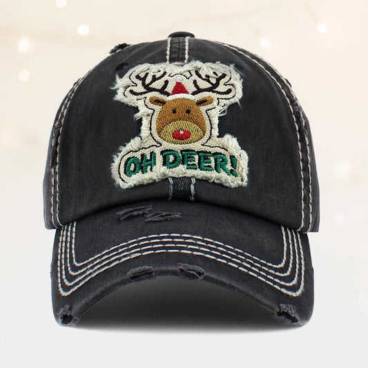 HATEGORY Oh Deer! Rudolph Vintage Baseball Cap