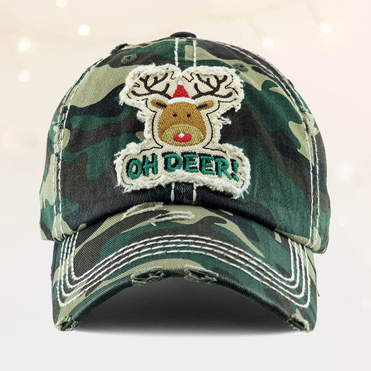 HATEGORY Oh Deer! Rudolph Vintage Baseball Cap