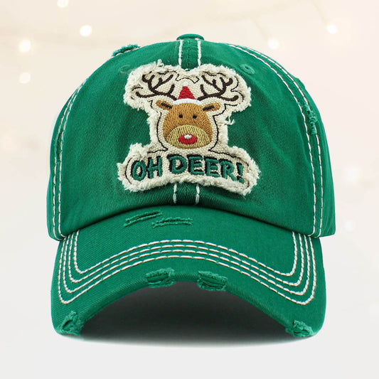 HATEGORY Oh Deer! Rudolph Vintage Baseball Cap
