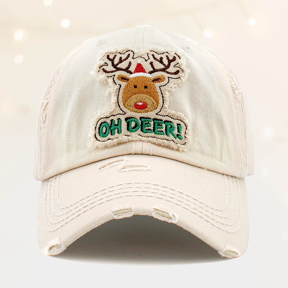 HATEGORY Oh Deer! Rudolph Vintage Baseball Cap