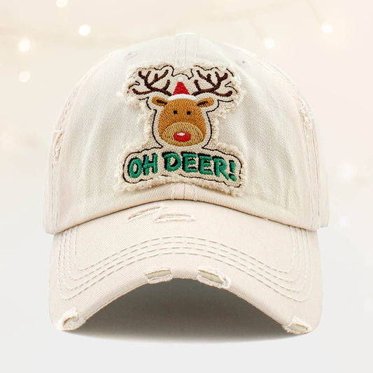 HATEGORY Oh Deer! Rudolph Vintage Baseball Cap