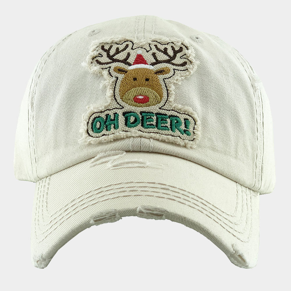 HATEGORY Oh Deer! Rudolph Vintage Baseball Cap