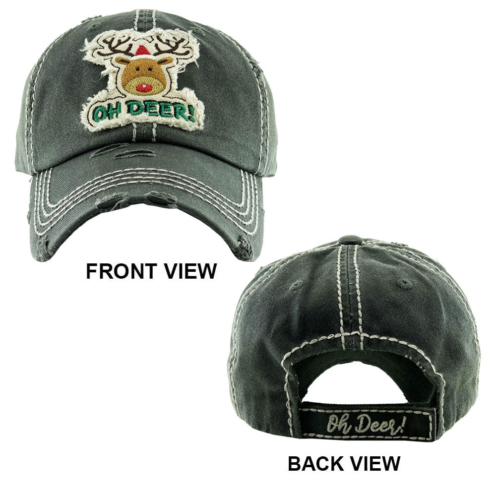 HATEGORY Oh Deer! Rudolph Vintage Baseball Cap
