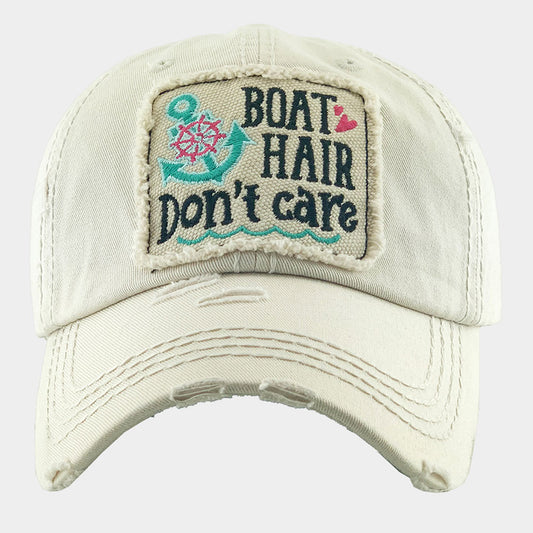 HATEGORY BOAT HAIR DON'T CARE Anchor Ship Heel Vintage Baseball Cap