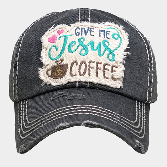 HATEGORY GIVE ME JESUS & COFFEE Vintage Baseball Cap